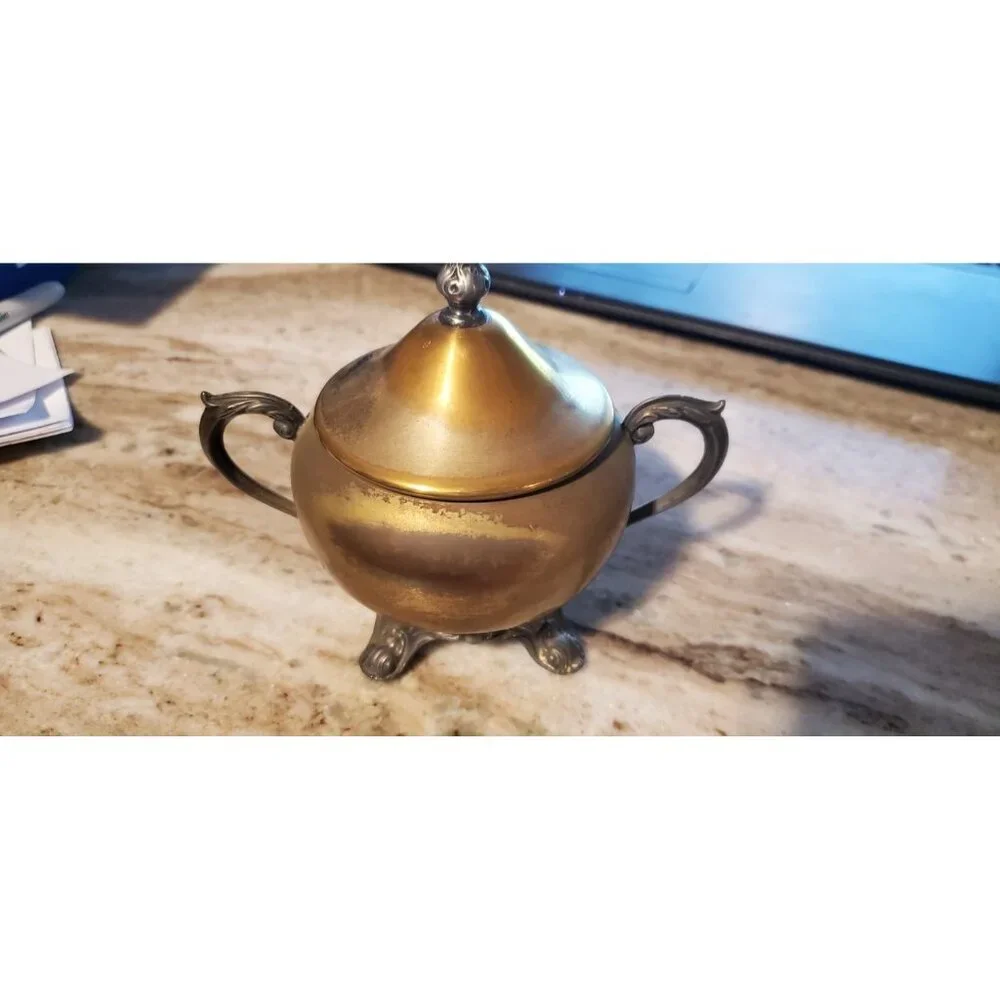 Antique F.B. Rogers Silver Co. 1883 Silverplate Sugar Bowl - Picture 1 of 7